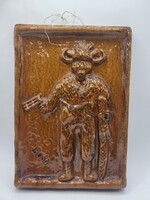 Antik Mohácsi Busó Kerámia Falikép