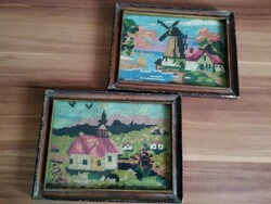 2 db antik gobelin egyben, kb. 80 évesek