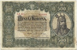 500 korona 1920 eredeti állapot 2.