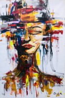 Tűz és csend közt art by Konrad Biro 100x70 cm akrill, vászon.