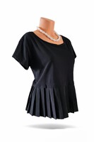 Selyem tartalmú női blúz plisszírozott derékrésszel