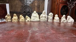 Kis Buddha szobor gyűjtemény, 10 db, keleti, ázsiai, kínai, japán