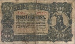 500 korona 1923 Nyomdahely nélkül