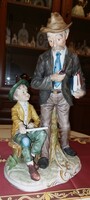 Capodimonte jellegű 37 cm I.oszt figuralis porcelan