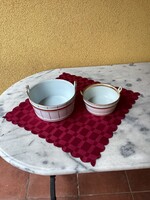 Két darab antik elbogeni porcelán dézsa 1839 ből.
