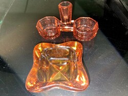 Metszett uveg tálka - só bors tartó