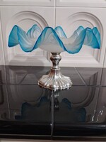 Antik ezüst asztal közèp fodros üveg kínálóval.