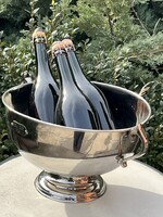 CHAMPAGNE CLUB - Vintage „Polo Cup 1924”  3 palackos talapzatos pezsgőhűtő / gyümölcsöstál