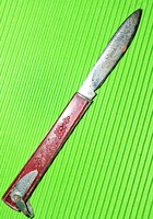 1950'S Régi szőlőfürtös fém kis szüretelő bicska ÉSZAK KOREA 13 cm ebből a penge 6 cm