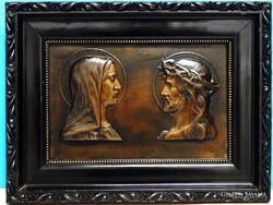 Bronz dombormű a XX. szd. első feléből keretben, kitűnő állapotban
