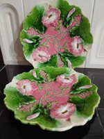 Gyönyörű körmöcbányai szecessziós nagy mèretü falitányèr antik majolika dísztányèrok!