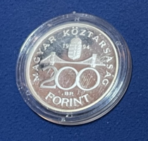 Deák Ferenc 200 Ft ezüst pénzérme 1994 PP
