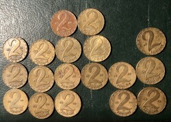18db ,, BÉLÁS ’’ 2 Forint 1970- 1989 ig a 1973 és a 1986 os hiányzik