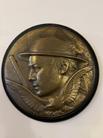 RITKASÁG, SZŐDY SZILÁRD BRONZ/RÉZ FALIKÉP, CSERKÉSZ KÉP, 1920 KÖRÜL.