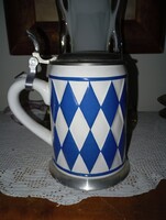 Kárómintás  ónfedeles  kerámia korsó söröskorsó  kupa -  Art&Decoration