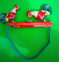 1960'S Vintage JAPÁN - lemezjáték kézzel működtethető "CSIPEGETŐ KAKASOK" GYŰJTŐI