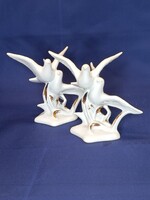 Porcelán GALAMBPÁR arany díszítéssel