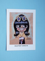 Képeslap (18) - Zalatnay Sarolta karikatúra 1980-as évek