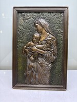 Bronzirozott kép, Maria 23x15cm