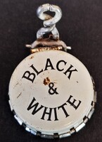 Régi Black & White Whisky reklám palackzáró