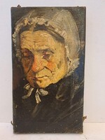 Pataky László Idős asszony portréja (vélhetően édesanyja) olaj vászon festmény, jelzett, hagyatéki