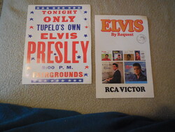 ELVIS  Presley plakát vagy poster a 60 as évekből  , 2 db , 23,5 x 29,5 cm  és  1905 x 29,5 cm