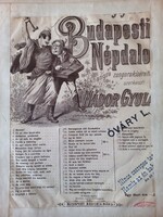 Budapesti Népdalok – Régi magyar népdalos kottafüzet, illusztrált borítóval