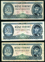 1969 - 1975 - 1980 20 Forint - 3db egyben