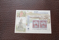 Emlékív 2000 100 éves a Turul rajzolatú bélyeg ** Kat: 1000 Ft A TAGSÉGÉRT 2000-BEN