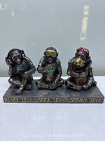 Nem hall, nem lát, nem beszél Olasz szobor 16x6x8cm