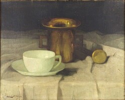1X830 Molnár Z. János : Asztali tárgy csendélet 43 x 35 cm