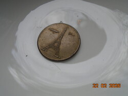 1927 Ritka Eiffel torony zseton "Felemelkedésem emlékére" Zeppelinnel és korabeli repülővel