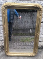 Antik Biedermeier nagy méretű Tükör Biedermeier keretben deszka hàtú szép àllapotban