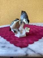 Germany VOLKSTEDTER GTH csuszka madár porcelán figura 14 cm.