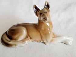Porcelán kutya figura Royal Dux juhászkutya 17cm 1980- retro
