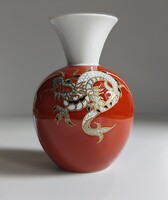 Wallendorf (1764) GDR kézzel festett arany relief váza – 19 cm