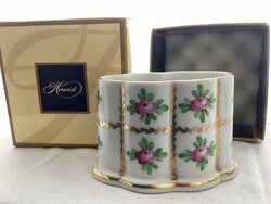 Herendi porcelán Petites roses aranyhálós nagy méretű kínáló