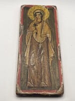 Ortodox ikon – Szent Paraszkéva (Petka) címkével, viaszpecséttel
