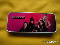BLACKPINK EZÜST SZÍNŰ FÉM DOBOZ, TÁROLÓ, TOLLTARTÓ