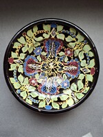 Fejes Sándor Hódmezővásárhelyi kerámia falitál, mélytányér, 20 cm