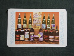 Kártyanaptár,Sásd,Villány,Siklós bor,vermut,Pécs pincegazdaság,1975