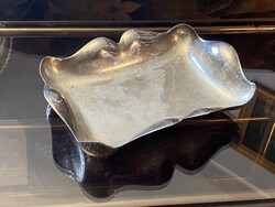 HULLÁMOS SZÉLŰ, ELEGÁNS ALPAKKA TÁLCA 29.5 x 22 CM