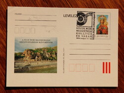 Díjjegyes levelezőlap 1982. A Pálos rend visszatelepülése - Szolnoki bélyegkiállítás bélyegzésel