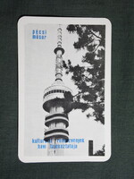 Kártyanaptár,Pécsi műsor,kultúrális rendezvény iroda,TV torony,1975