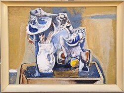 Papp Zoltán (1924-2013) : Kék csendélet, Képcsarnokos, 60x80 cm.