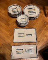 20 db- os Halas porcelán evőkészlet tányér  mélytányér lapostányér kompótos kínáló