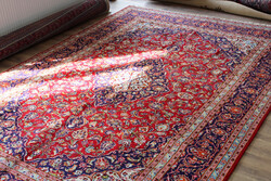 KÁSHÁN / KESHAN hatalmas iráni kézi perzsaszőnyeg, egy igazi ritkaság, használt, de szép állapotban