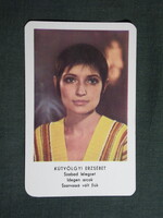 Kártyanaptár,MOKÉP,mozi,Kútvölgyi Erzsébet színésznő,1975
