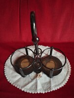 Régi alpakka ecet - olaj tartó