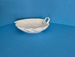 Herendi porcelán festetlen fehér levél alakú kínáló